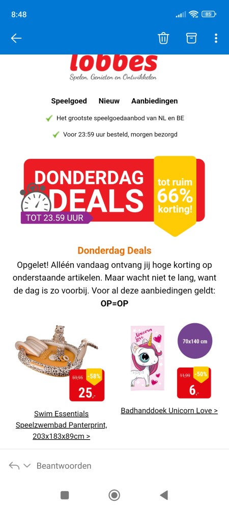 Donderdag deal bij Lobbes.nl: tot -66% op een...