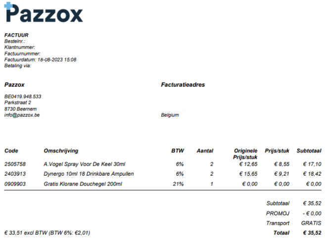 €21.08 korting en gratis douchegel bij pazzox...