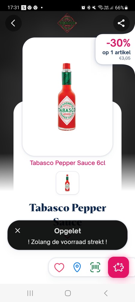 Shopmium -30% tabasco