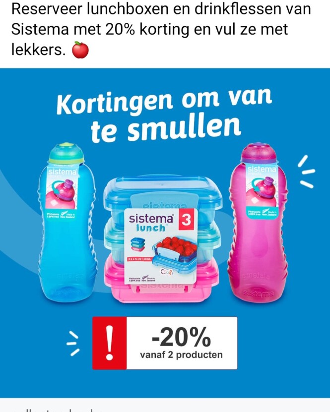 Collect&go en Colruyt lunchboxen en drinkfles...