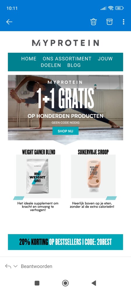 1+1 gratis op heel wat producten bij myprotei...