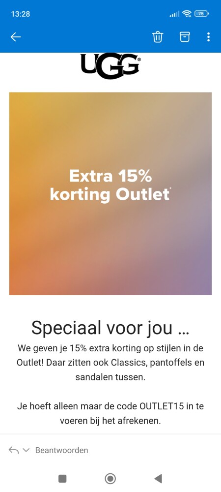 Site ok 15% extra korting op stijlen in de Ou...