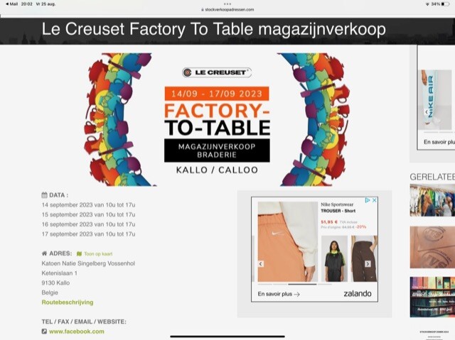 Le Creuset Factory To Table magazijnverkoop 1...