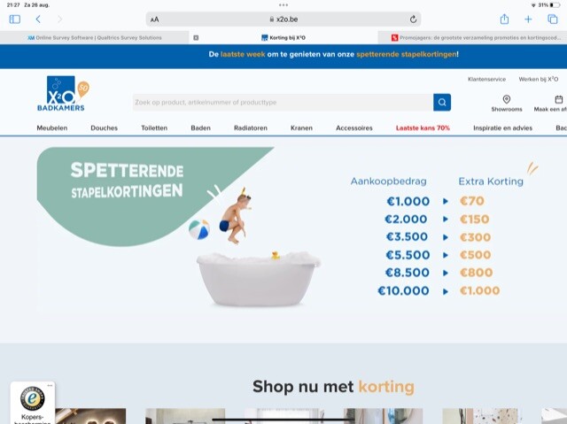 Sperrende Stapelkortingen bij https://www.x2o...