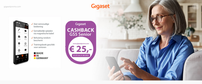 Gigaset GS5 Senior met €25,- cashback Dit is...