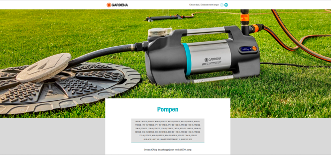 Gardena Pompen Ontvang 10% van het aankoopbed...