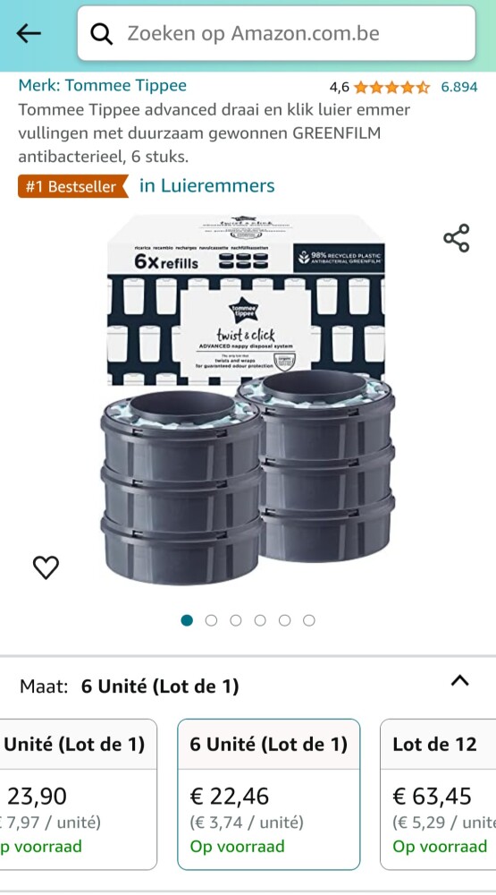 Tommee Tippee navullingen voor luieremmer 6 s...