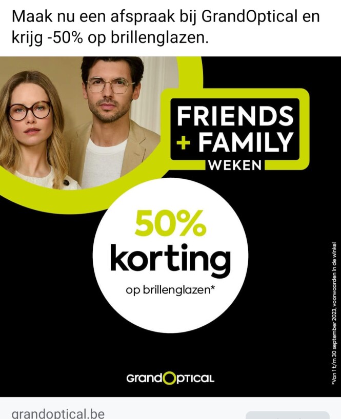 GrandOptical -50% op brillenglazen