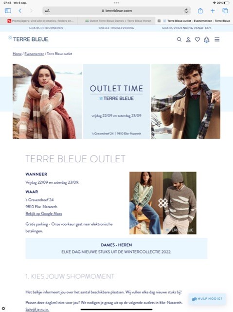 Outlet Terre Bleue Dames + Terre Bleue Heren...