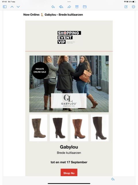 Gabylou Brede kuitlaarzen tot en met 17 Septe...