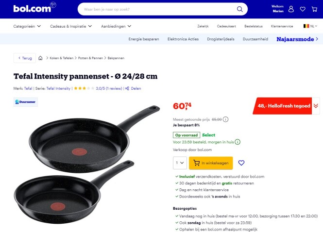 Op bol.com loopt tot einde van de maand een a...