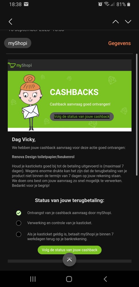 Net een terugbetaling aangevraagd voor renova...