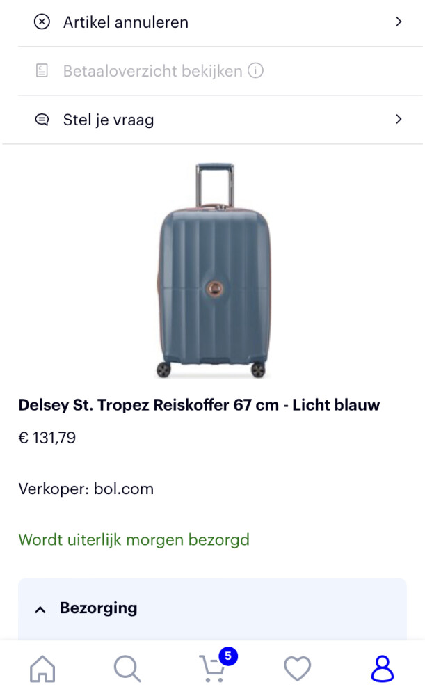 Reiskoffer Delsey St Tropez op bol.com Via vo...