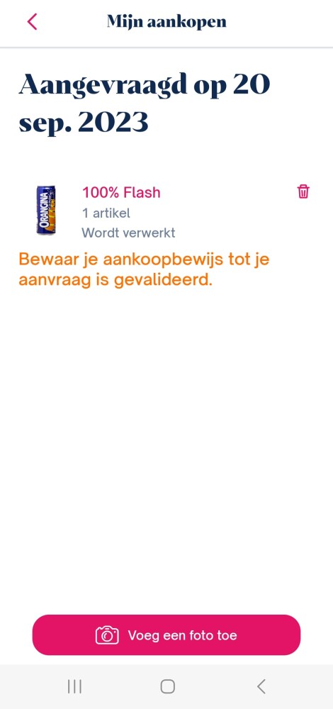 Shopmium orangina 100% terugbetaald. Gekocht...