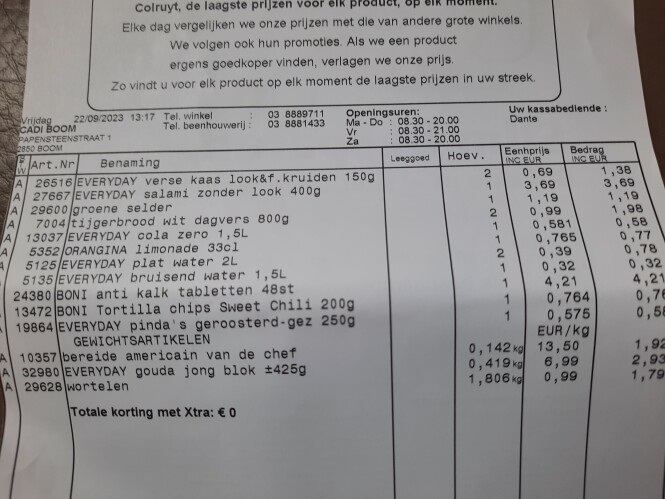 Colruyt tijgerbrood 0.99€/st Orangina 100%...