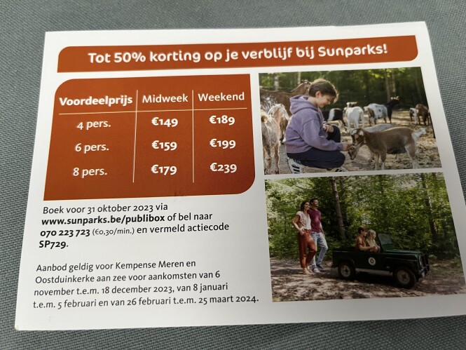 Korting op verblijf van sunparks te boeken vi...