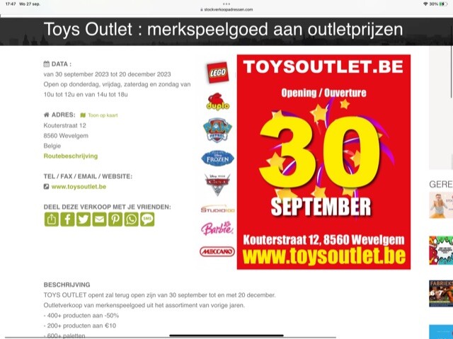 Toys Outlet : merkspeelgoed aan outletprijzen...