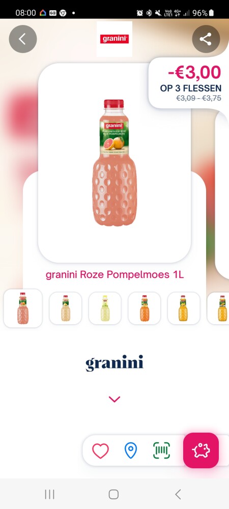 Shopmium -€3,00 op 3 flessen granini
