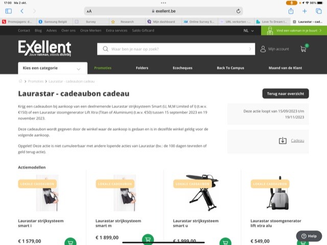 Laurastar - cadeaubon cadeau Krijg een cadea...