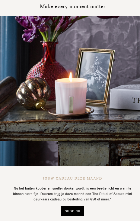 Cadeau van deze maand bij rituals.com voor me...