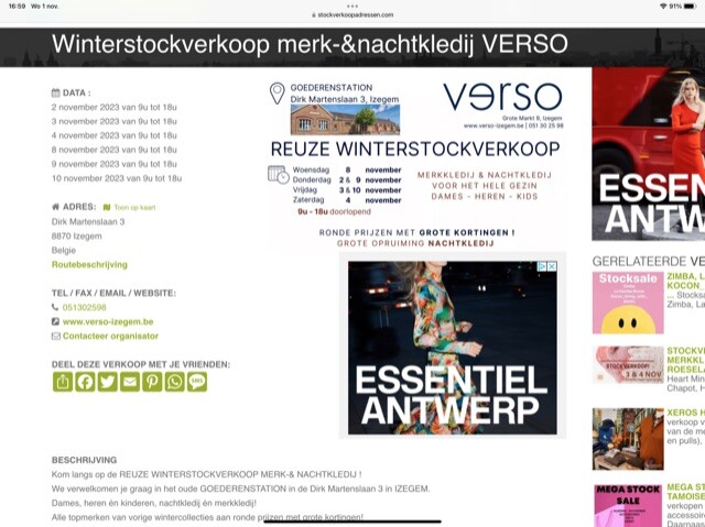 Winterstockverkoop merk-&nachtkledij VERSO Di...