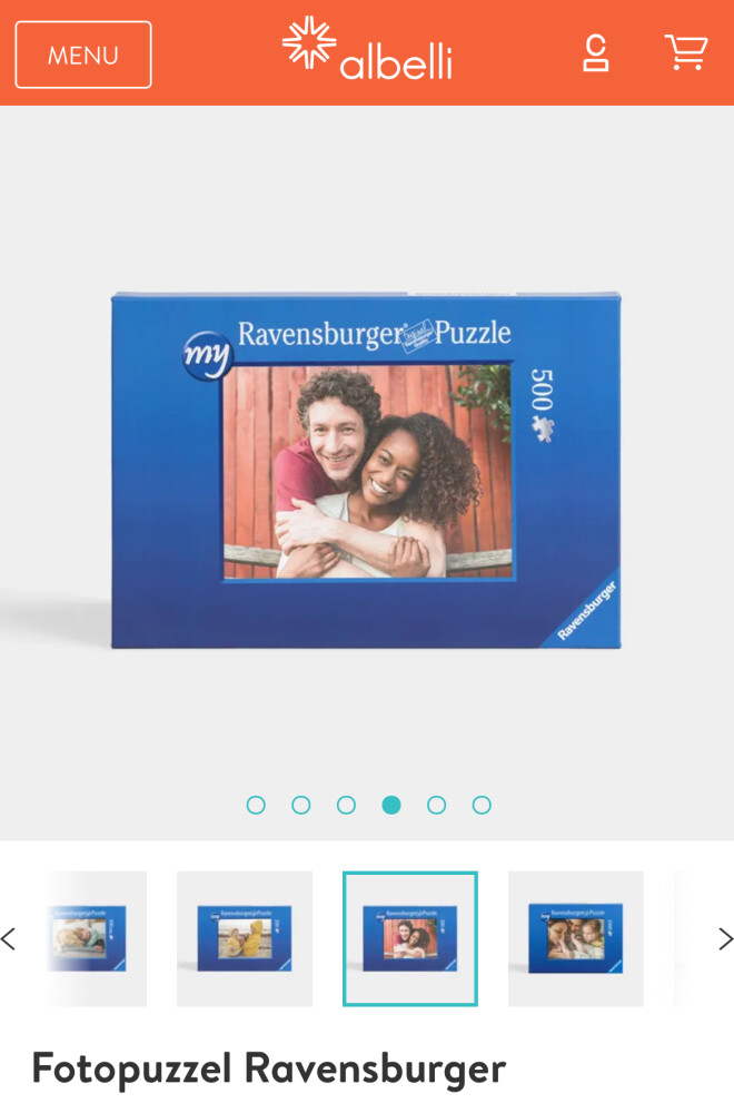 Bij Albelli een fotopuzzel aan -50% nog t.e.m...