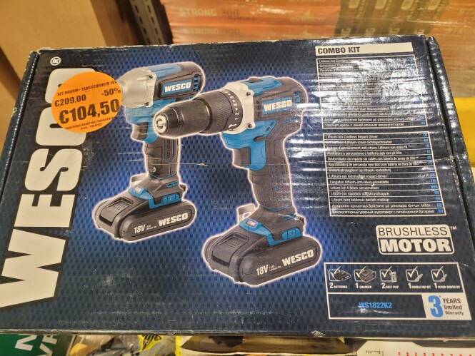 50% op duopack Wesco boormaschine gespot, met...