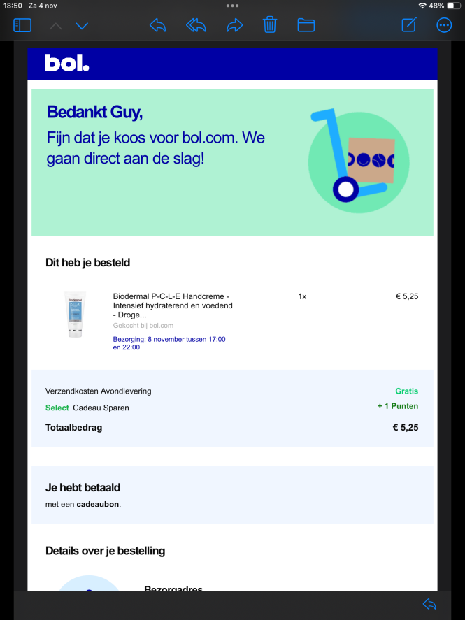 Bij Bol.com enkel vandaag Biodermal handcrème...