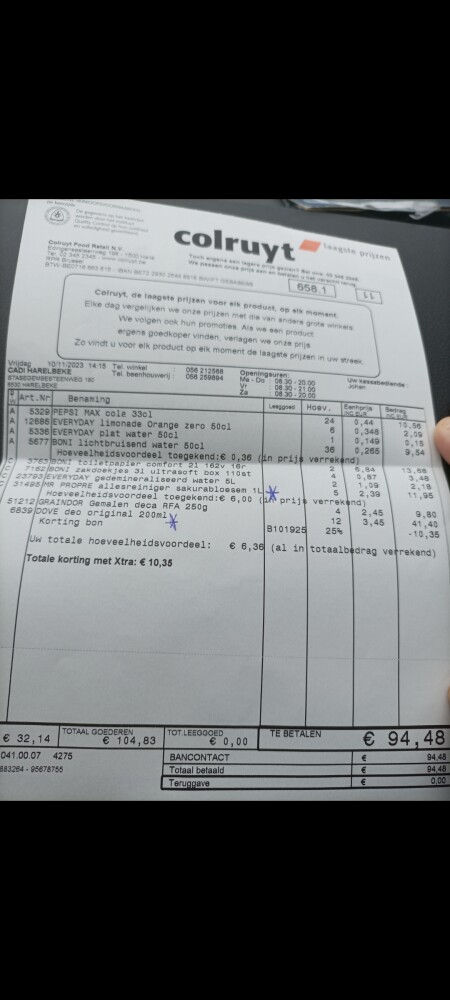 Aankoop Colruyt: mr propre Sakura bloesem €3,...