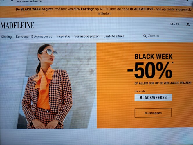 madeleine-fashion.be profiteer van 50% kortin...