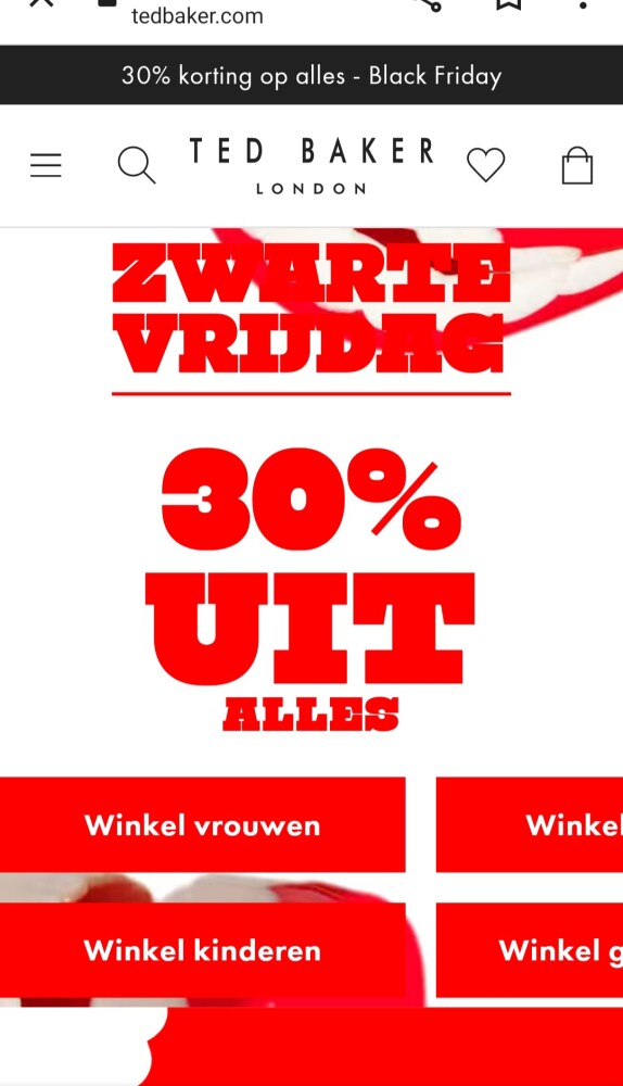 tedbaker.com black friday 30% op alles*