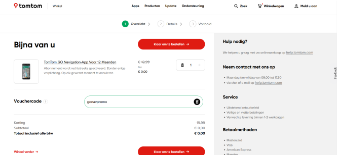 Claim, een abonnement voor 12 Maanden TomTom...