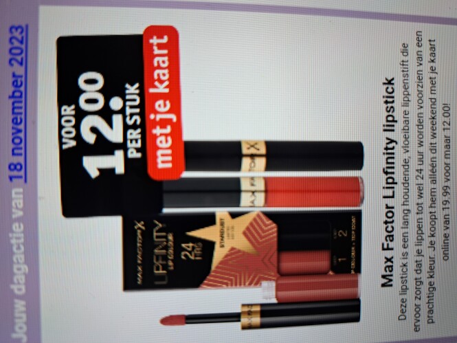 Kruidvat max factor lipfinity lipstick alleen...
