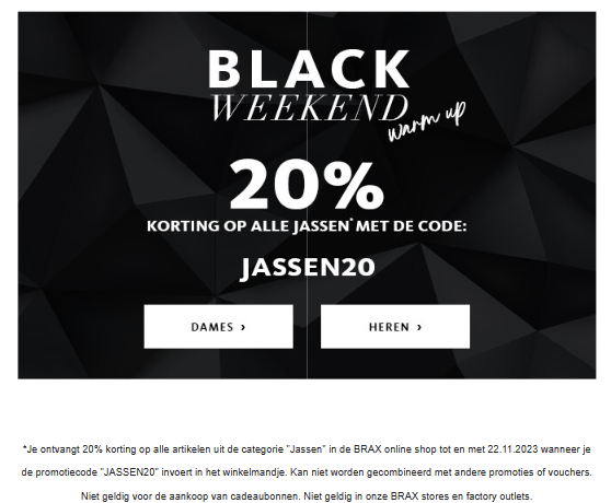 20% korting op alle artikelen uit de categori...