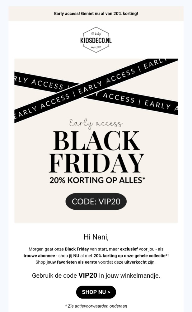Bij kidsdeco.nl Morgen gaat onze Black Frida...