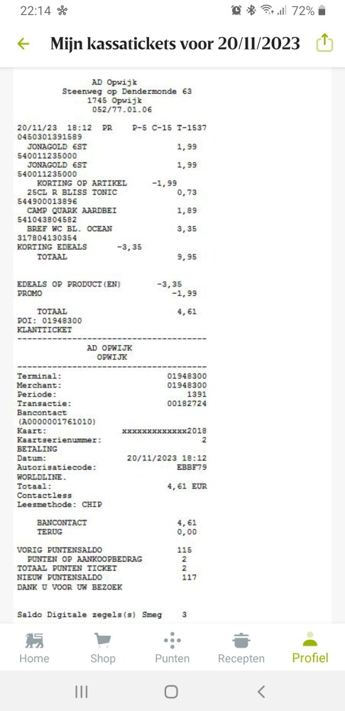 Bij delhaize heel wat besparingen gedaan. All...