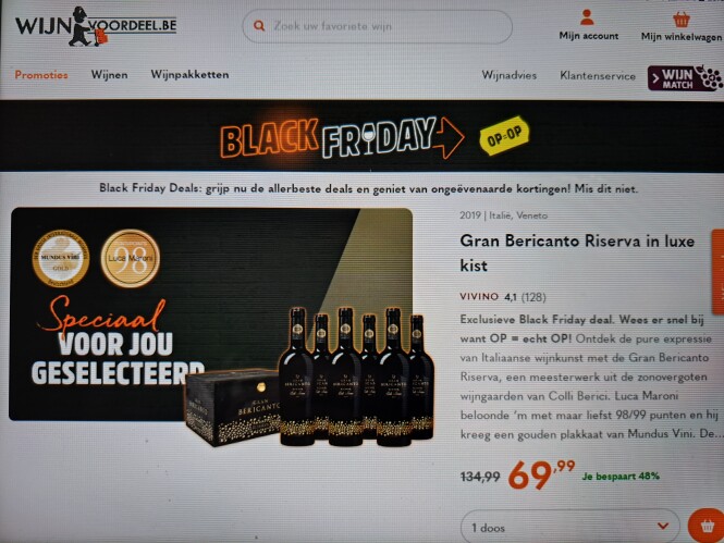 wijnvoordeel.be exclusieve Black Friday deal....