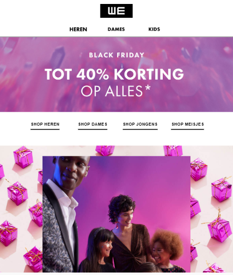 40% korting bij wefashion.be voor Black frida...