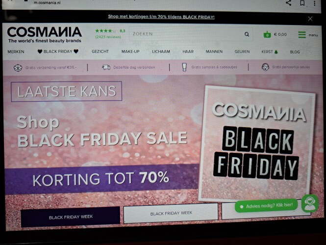 cosmania.nl black friday sale korting tot -70...