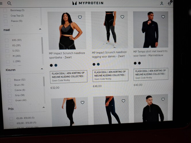 myprotein.be black friday deal 45% korting op...