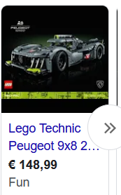 LEGO Technic - PEUGEOT 9X8 24H Le Mans Hybrid...