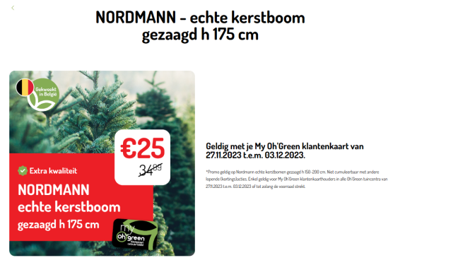 NORDMANN - echte kerstboom gezaagd h 175 cm b...