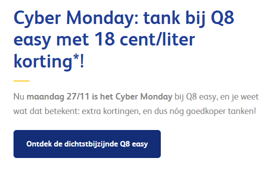 Ga vandaag (cyber monday) zeker nog tanken bi...