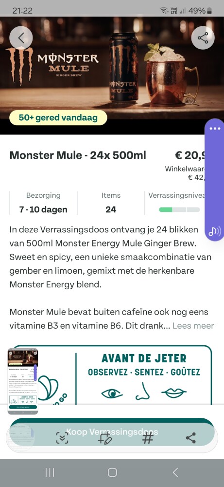 24 × 500 ml monster drink 20,99 euro (winkelw...
