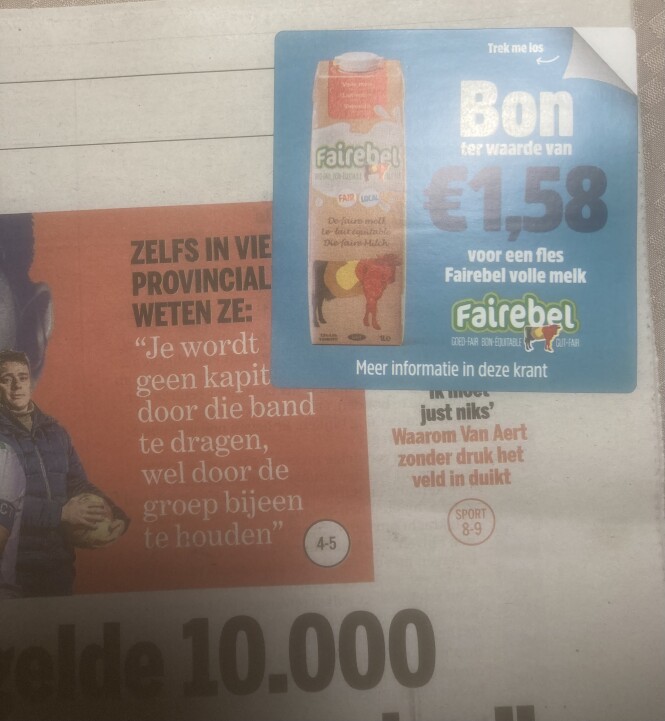 Coupon op het nieuwsblad van 21/12 -1,58€ bij...