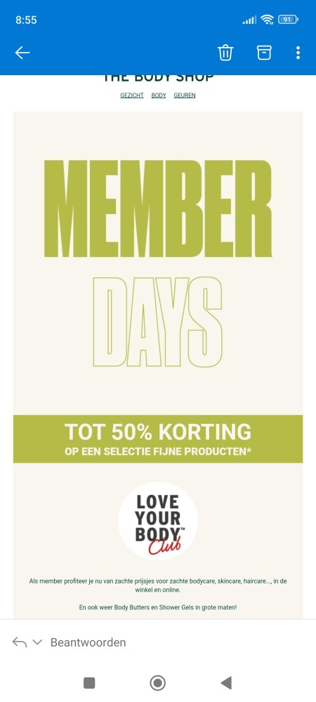 MEMBER DAYS bij the Body Shop GELDIG OP GESEL...