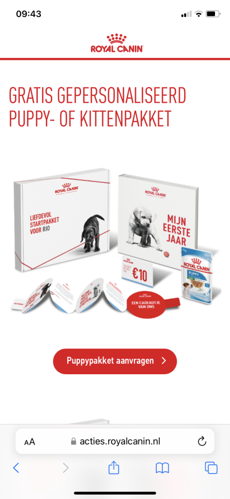 Gratis kitten- of puppypakket Royal Canon ht...