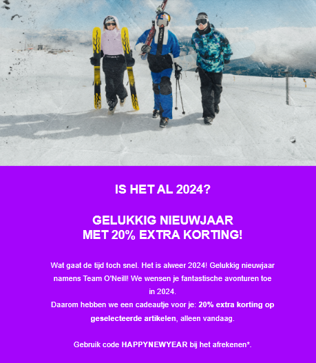 20% korting op een selectie artikelen bij o'n...