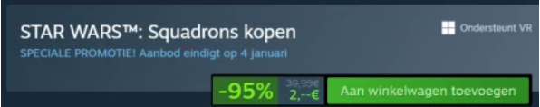 STAR WARS™: Squadrons voor €2 bij Steam ipv 3...