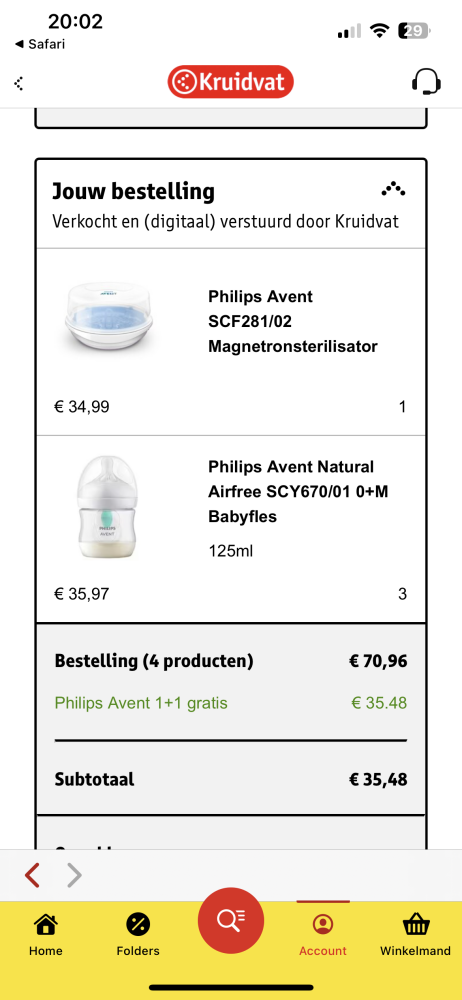 Kruitvat babyday 1+1. Heb 1 sterilisator en 3...